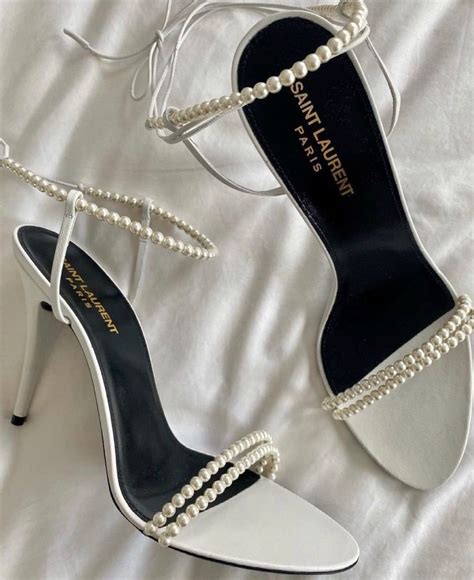 ysl pearl wedding heels|saint laurent stiletto heels.